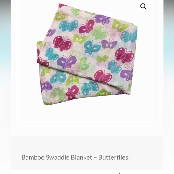 New Butterflies Bamboo Muslin Baby Swaddle Blanket - Picture 1 of 1